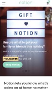 How getnotion.com looks like on a mobile device such as an iPhone.