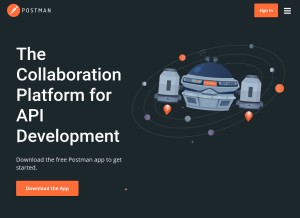 How getpostman.com looks like on a tablet such as an iPad.