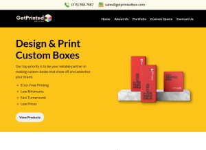 How getprintedbox.com looks like on a tablet such as an iPad.