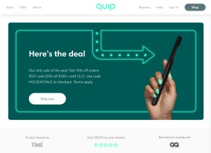 How getquip.com looks like on a tablet such as an iPad.