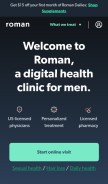 How getroman.com looks like on a mobile device such as an iPhone.