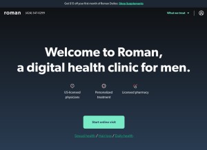 How getroman.com looks like on a tablet such as an iPad.