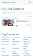 How getsetcoupon.com looks like on a mobile device such as an iPhone.