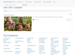 How getsetcoupon.com looks like on a tablet such as an iPad.