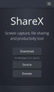 How getsharex.com looks like on a mobile device such as an iPhone.
