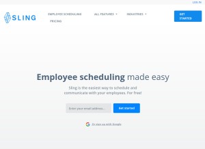 How getsling.com looks like on a tablet such as an iPad.