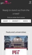How getsmarter.com looks like on a mobile device such as an iPhone.