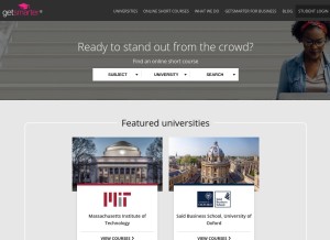 How getsmarter.com looks like on a tablet such as an iPad.