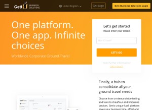 How gett.com looks like on a tablet such as an iPad.