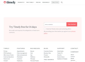 How gettimely.com looks like on a tablet such as an iPad.