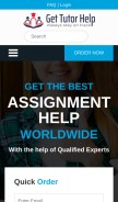 How gettutorhelp.com looks like on a mobile device such as an iPhone.