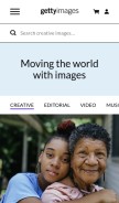 How gettyimages.ae looks like on a mobile device such as an iPhone.