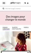 How gettyimages.com looks like on a mobile device such as an iPhone.