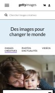 How gettyimages.fr looks like on a mobile device such as an iPhone.