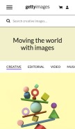 How gettyimages.in looks like on a mobile device such as an iPhone.