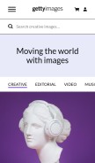 How gettyimages.no looks like on a mobile device such as an iPhone.