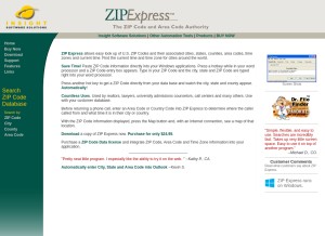 How getzips.com looks like on a tablet such as an iPad.