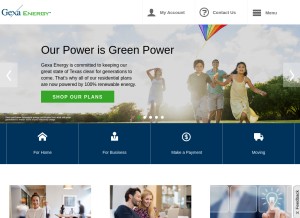 How gexaenergy.com looks like on a tablet such as an iPad.