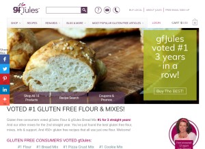 How gfjules.com looks like on a tablet such as an iPad.
