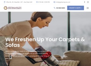 How ggcleaning-me.com looks like on a tablet such as an iPad.