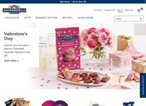 How ghirardelli.com looks like on a tablet such as an iPad.