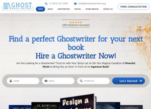 How ghostbookwriters.org looks like on a tablet such as an iPad.
