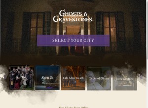 How ghostsandgravestones.com looks like on a tablet such as an iPad.