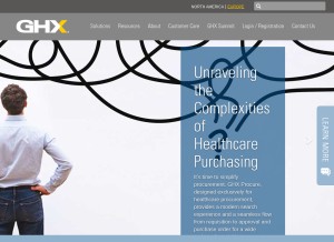 How ghx.com looks like on a tablet such as an iPad.