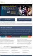 How giac.org looks like on a mobile device such as an iPhone.