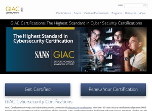 How giac.org looks like on a tablet such as an iPad.