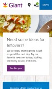 How giantfood.com looks like on a mobile device such as an iPhone.