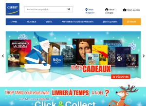 How gibert.com looks like on a tablet such as an iPad.
