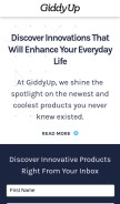 How giddyup.io looks like on a mobile device such as an iPhone.