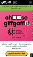 How giffgaff.com looks like on a mobile device such as an iPhone.