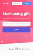 How gifs.com looks like on a mobile device such as an iPhone.