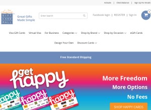 How giftcardmall.com looks like on a tablet such as an iPad.