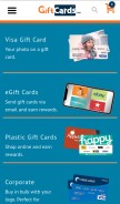 How giftcards.com looks like on a mobile device such as an iPhone.