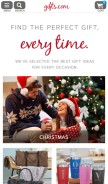 How gifts.com looks like on a mobile device such as an iPhone.