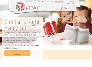 How giftster.com looks like on a tablet such as an iPad.