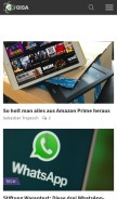 How giga.de looks like on a mobile device such as an iPhone.