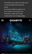 How gigabyte.com looks like on a mobile device such as an iPhone.