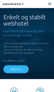 How gigahost.dk looks like on a mobile device such as an iPhone.