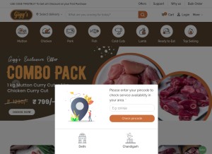 How giggsmeat.com looks like on a tablet such as an iPad.