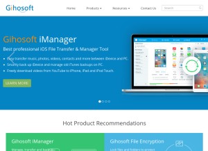 How gihosoft.com looks like on a tablet such as an iPad.