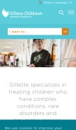 How gillettechildrens.org looks like on a mobile device such as an iPhone.