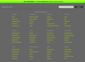 How gimail.com looks like on a tablet such as an iPad.