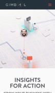 How gimbal.com looks like on a mobile device such as an iPhone.