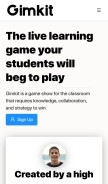 How gimkit.com looks like on a mobile device such as an iPhone.