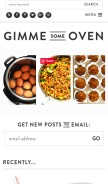 How gimmesomeoven.com looks like on a mobile device such as an iPhone.
