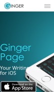 How gingersoftware.com looks like on a mobile device such as an iPhone.
